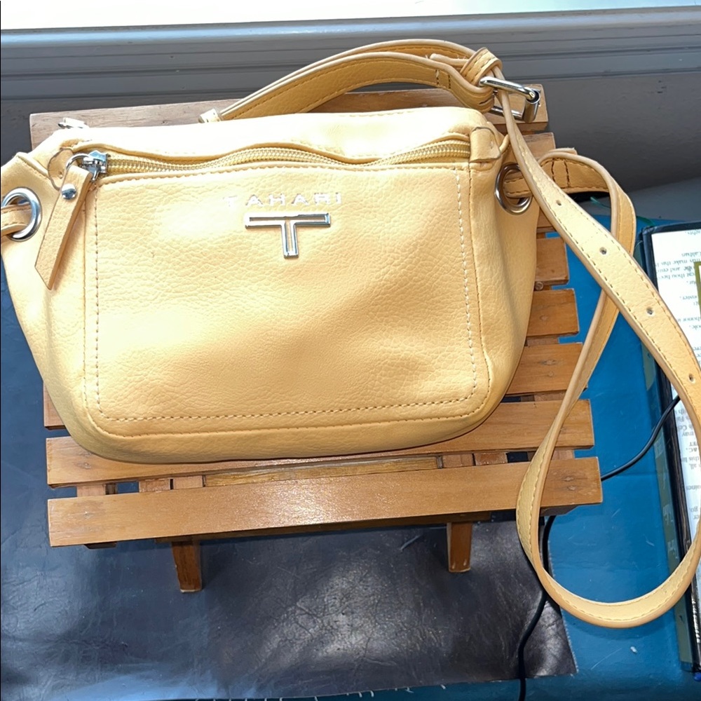 Tahari Yellow Crossbody Fanny Pack Belt Bag‎